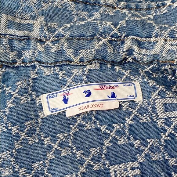 Off-White Monogram Twist Long Sleeve Denim Minidress size 40/ US size 6 - Picture 12 of 16